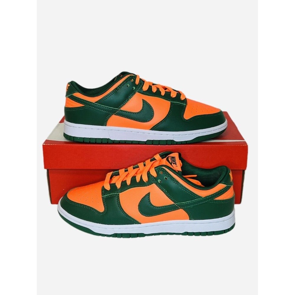 Nike Dunk Low Retro Miami Hurricanes Green Sneakers Shoes DD1391-300 Men's Sz 8
